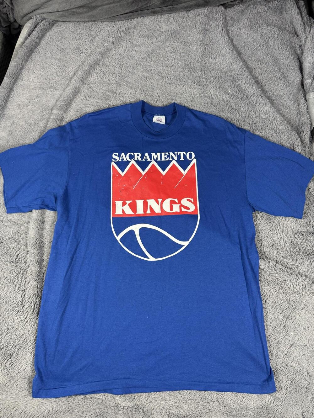 Vintage Sacramento Kings Shirt Mens XL Blue NBA Basketball Logo 7 Single Stitch